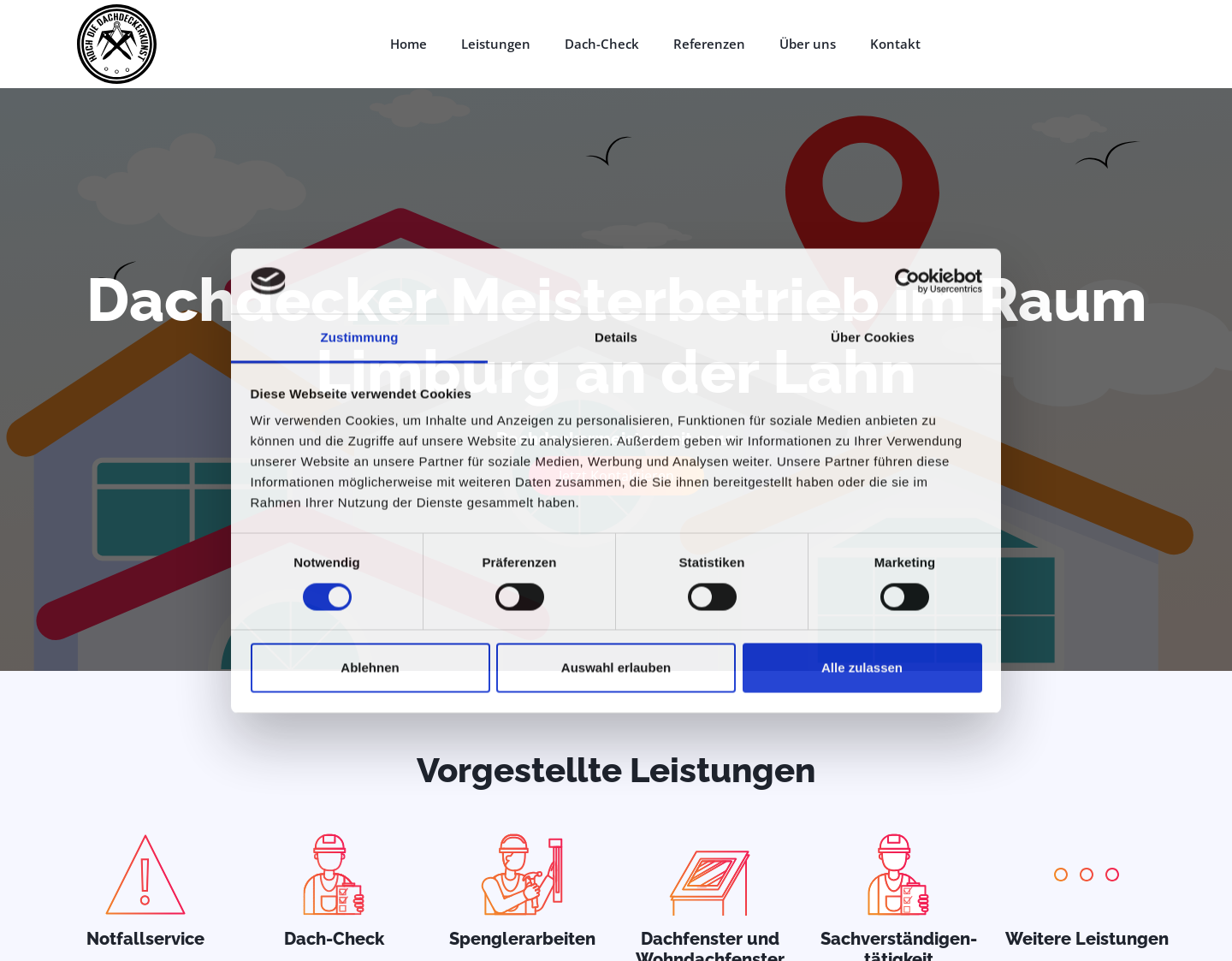 Aktuelle Website-Vorschau von Dach-Check24