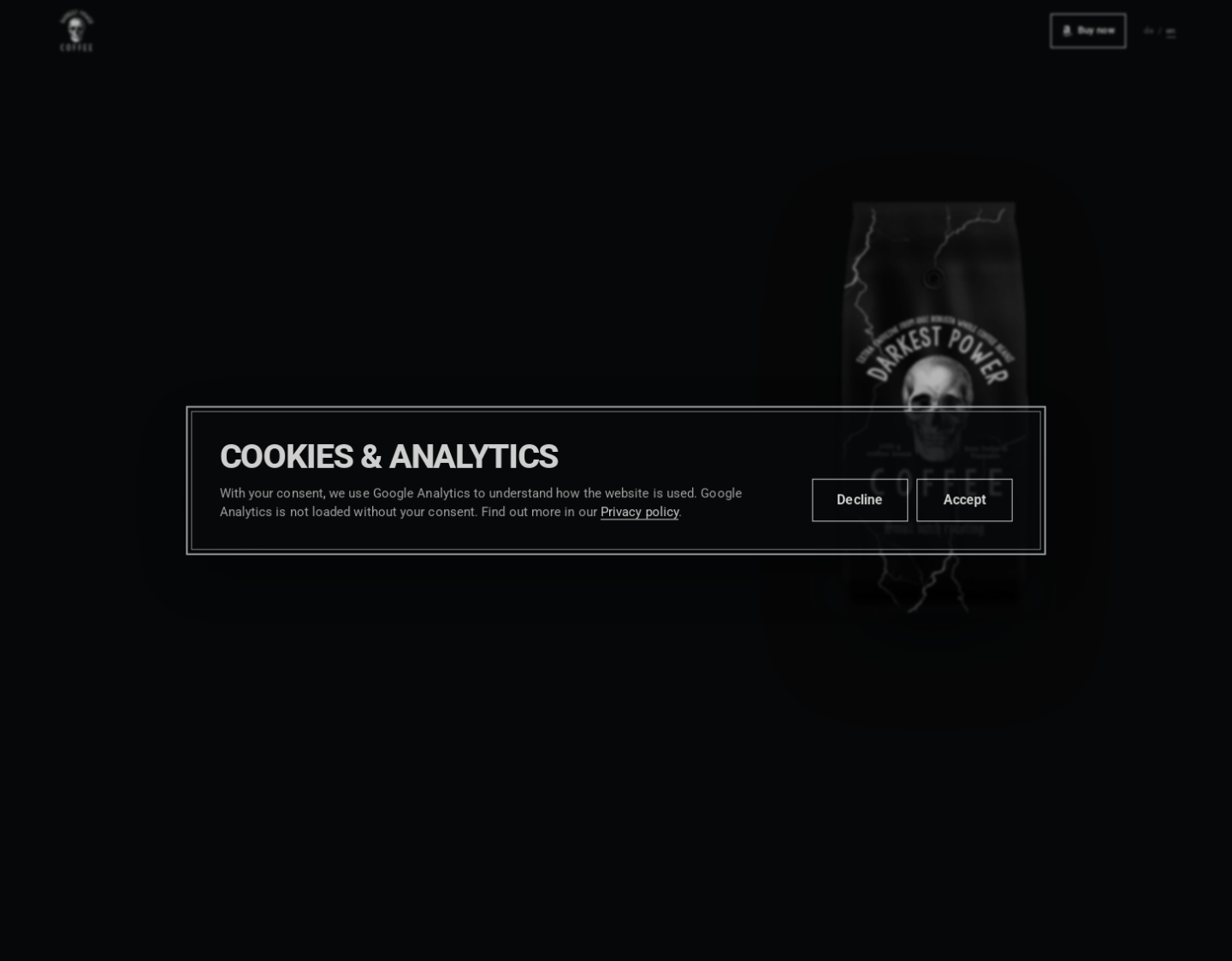 Aktuelle Website-Vorschau von Darkest Power Coffee
