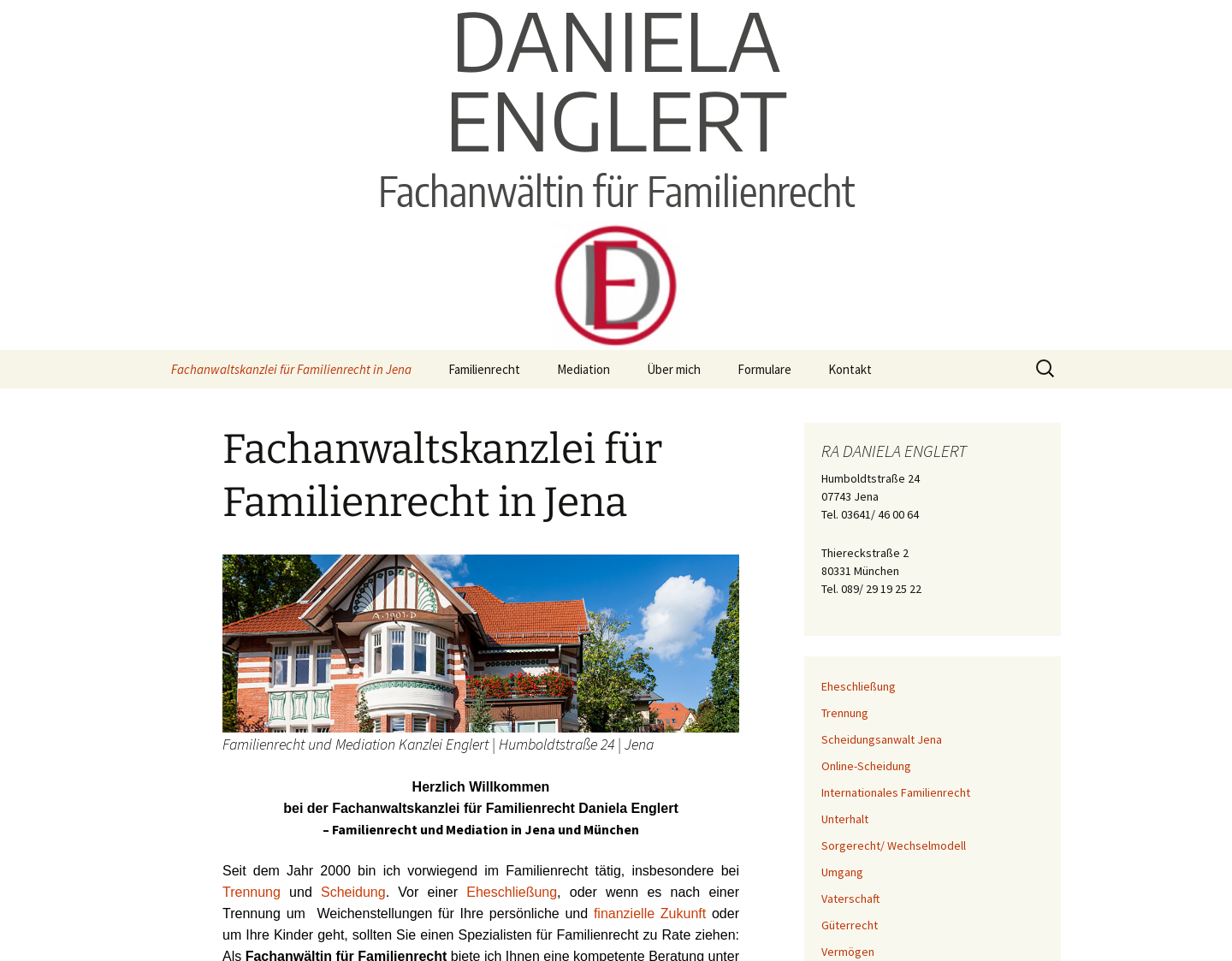 Aktuelle Website-Vorschau von Fanchanwältin Familienrecht - Daniela Englert
