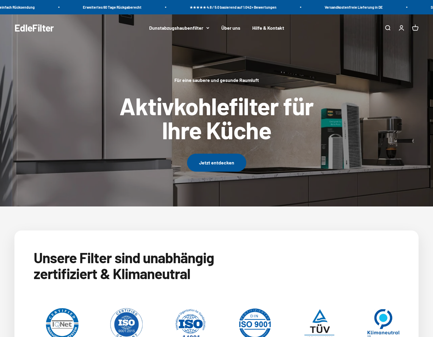 Aktuelle Website-Vorschau von Edle UG