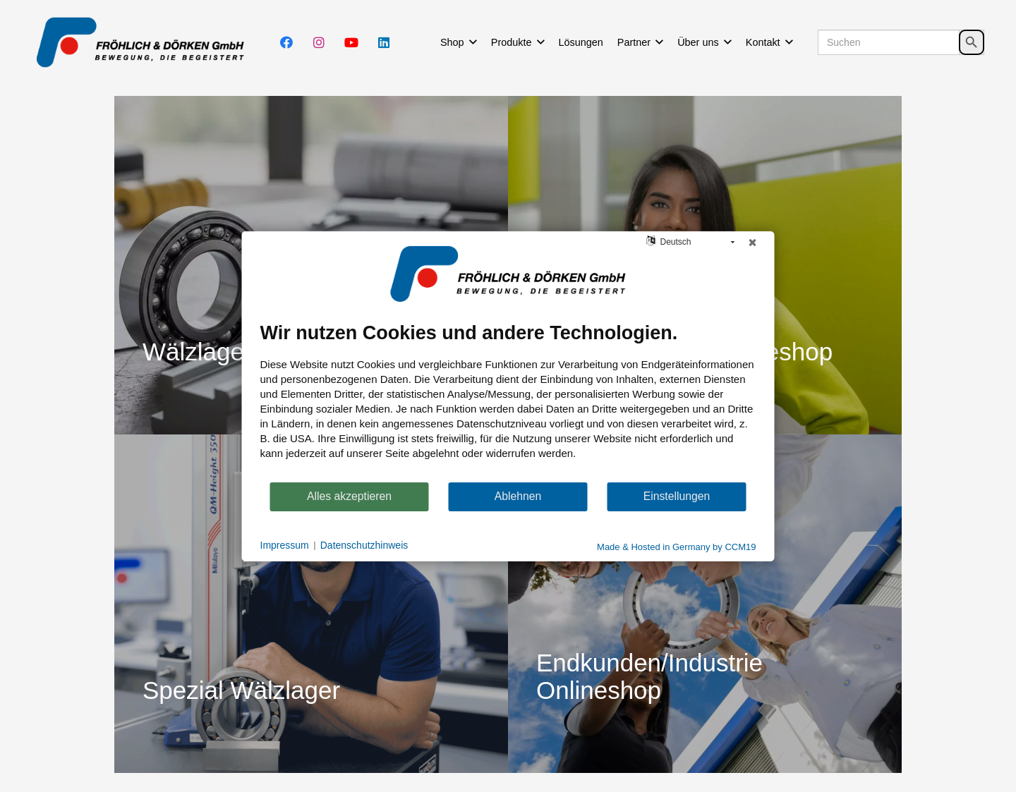 Aktuelle Website-Vorschau von FRÖHLICH & DÖRKEN GmbH