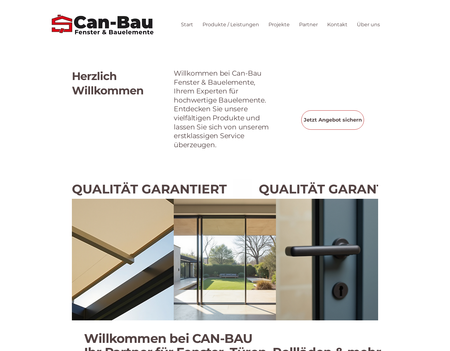 Aktuelle Website-Vorschau von CanBau - Fenster & Bauelemente