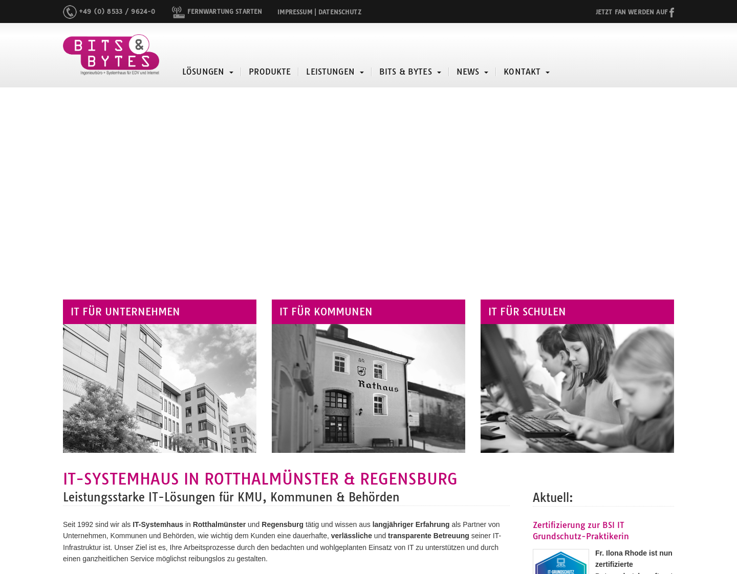 Aktuelle Website-Vorschau von BITS & BYTES EDV GmbH