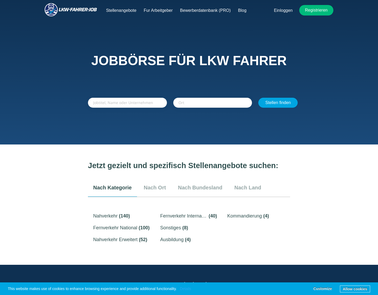 Aktuelle Website-Vorschau von LKW-FAHRER-JOB