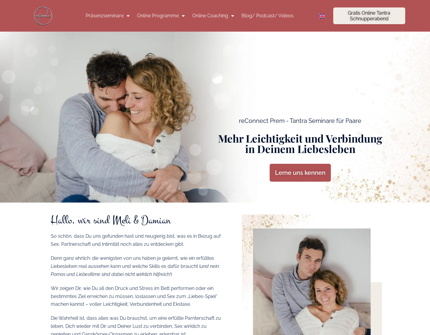 Aktuelle Website-Vorschau von reConnect Prem