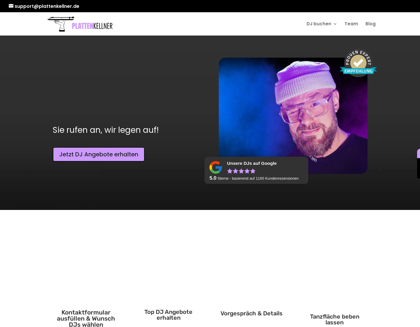 Aktuelle Website-Vorschau von DJ Service Plattenkellner