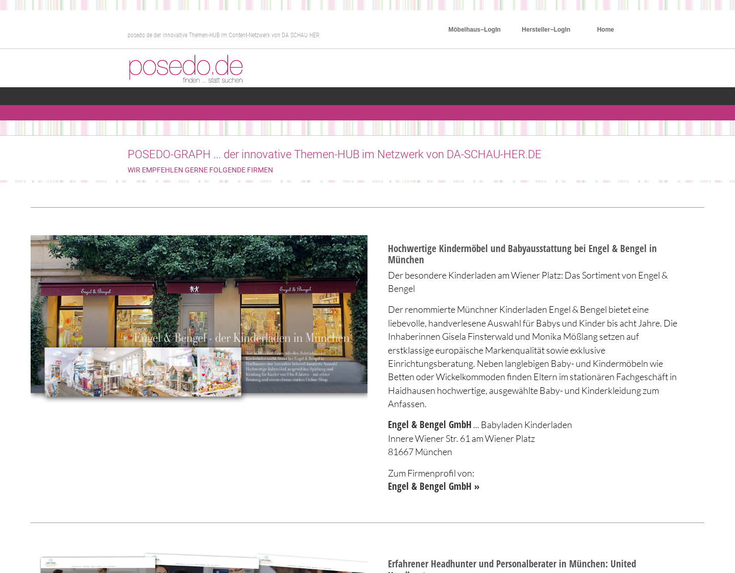 Aktuelle Website-Vorschau von posedo.de Möbelhäuser und Küchenstudios