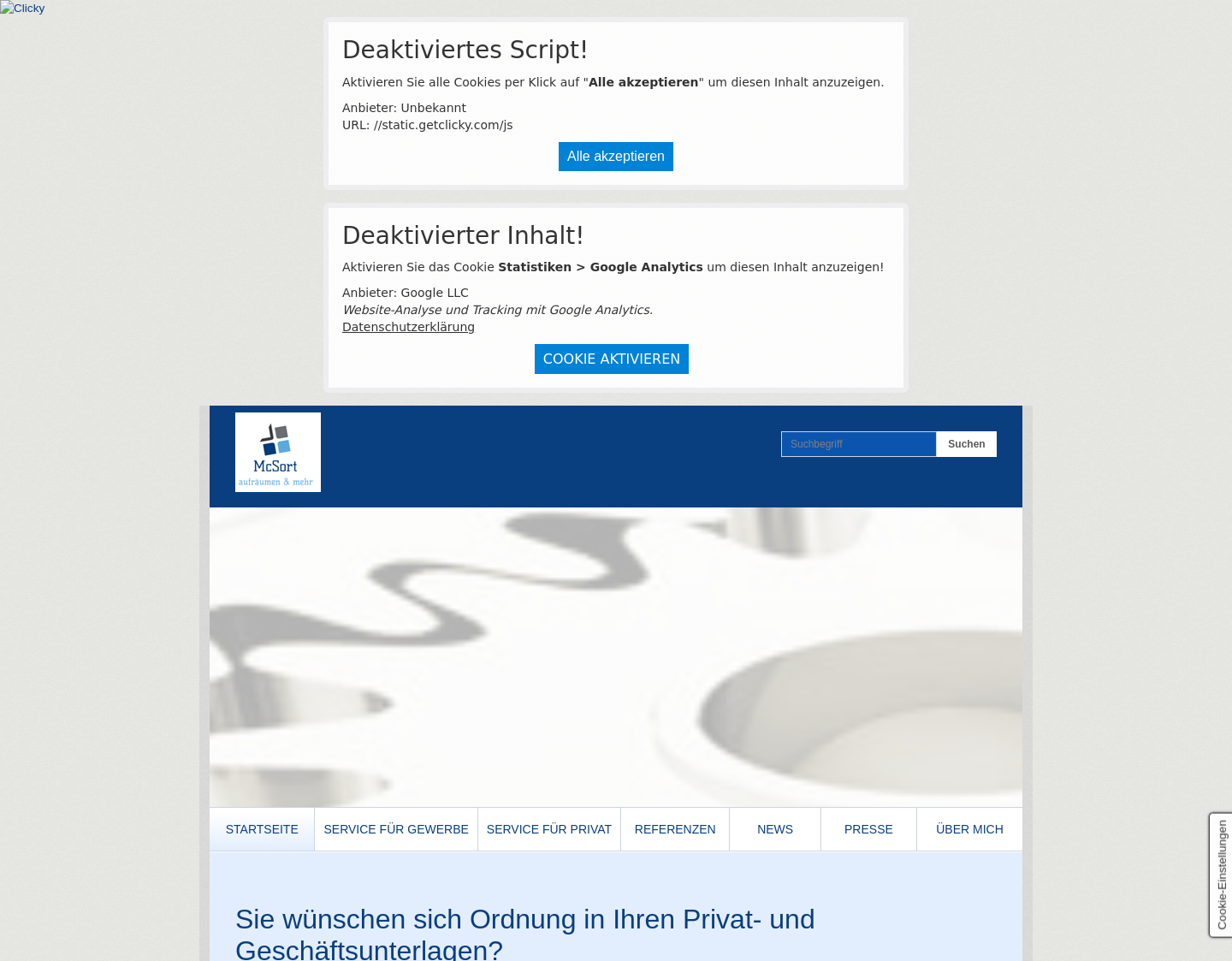 Aktuelle Website-Vorschau von Der Sortieredienst aus Duisburg