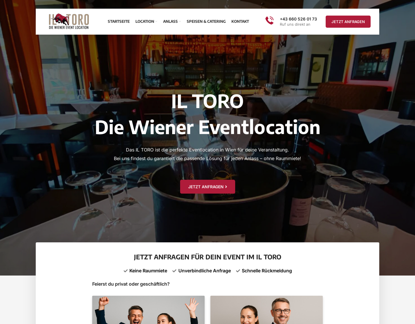 Aktuelle Website-Vorschau von IL TORO