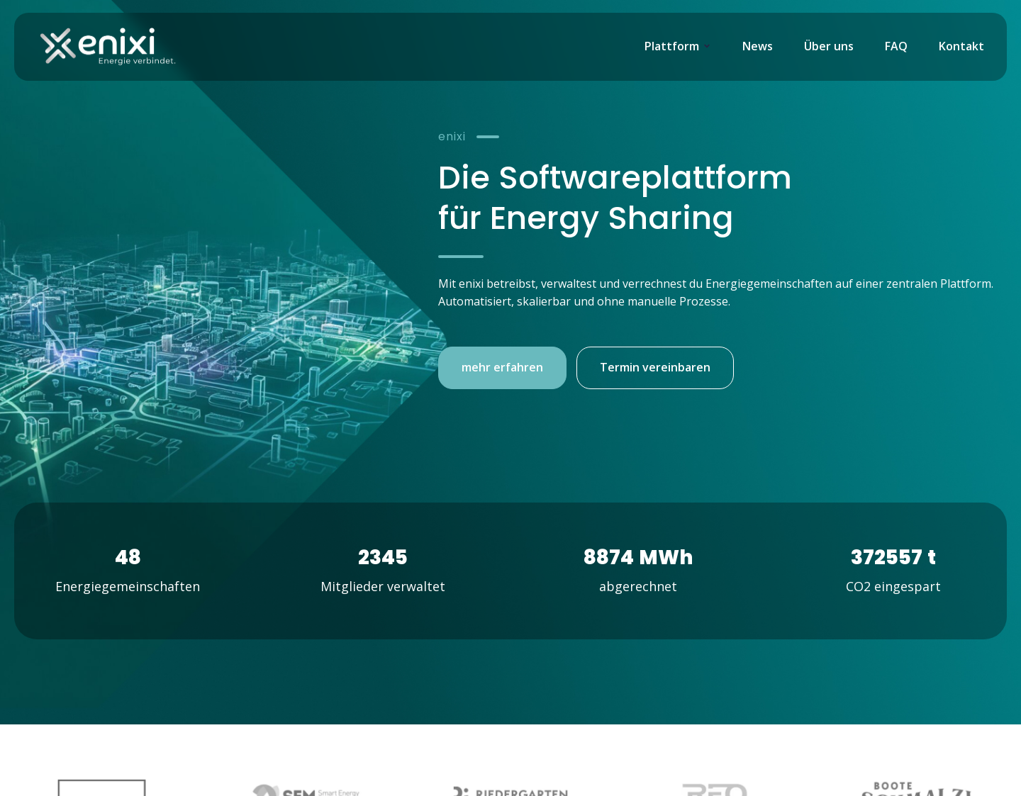 Aktuelle Website-Vorschau von Enixi