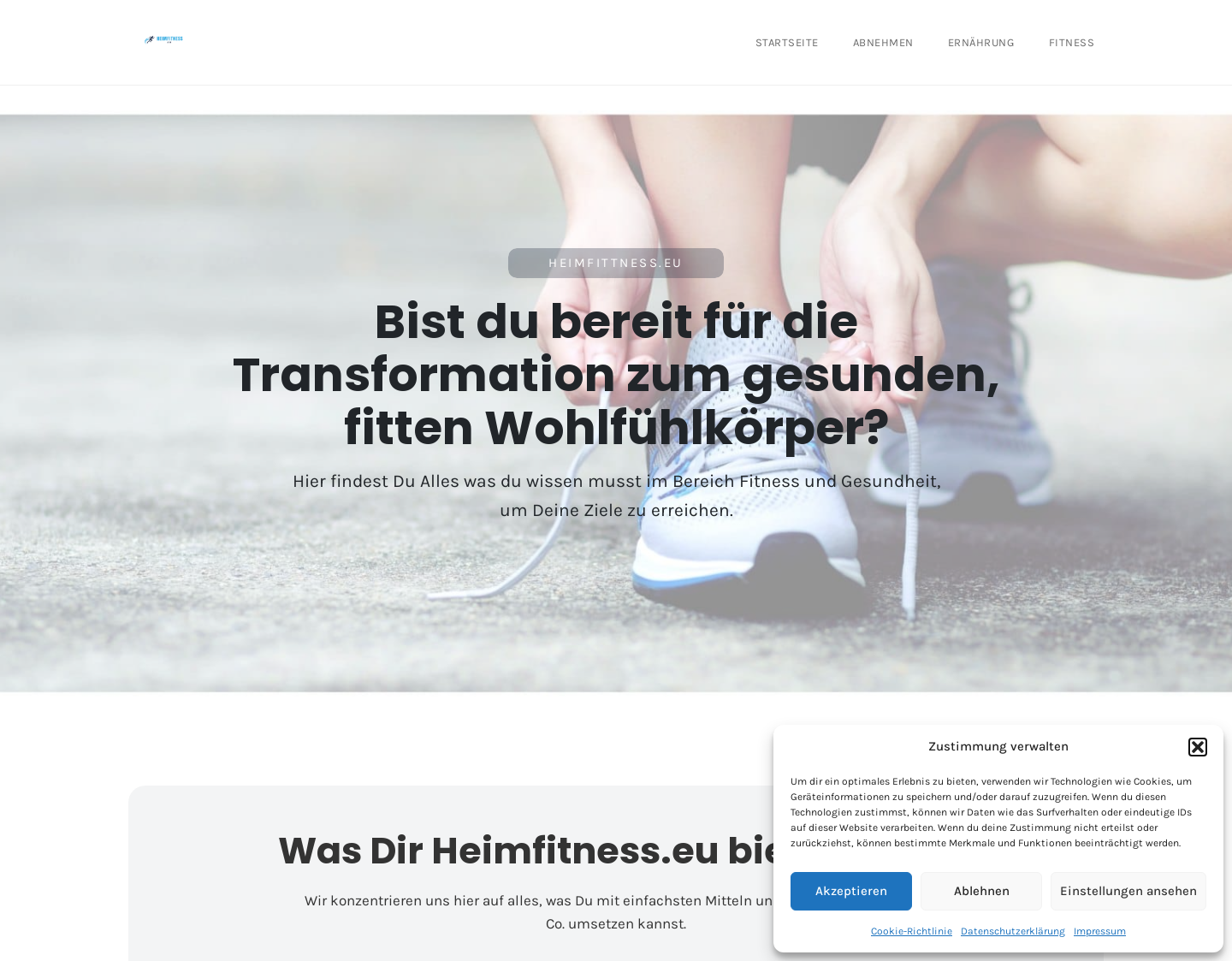 Aktuelle Website-Vorschau von Heimfitness Blog