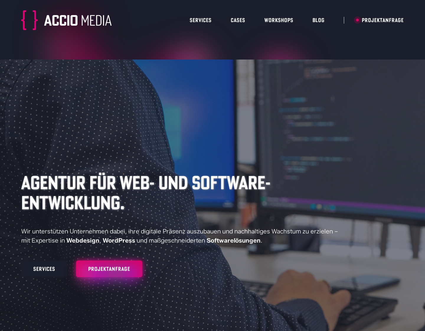 Aktuelle Website-Vorschau von Accio Media GmbH
