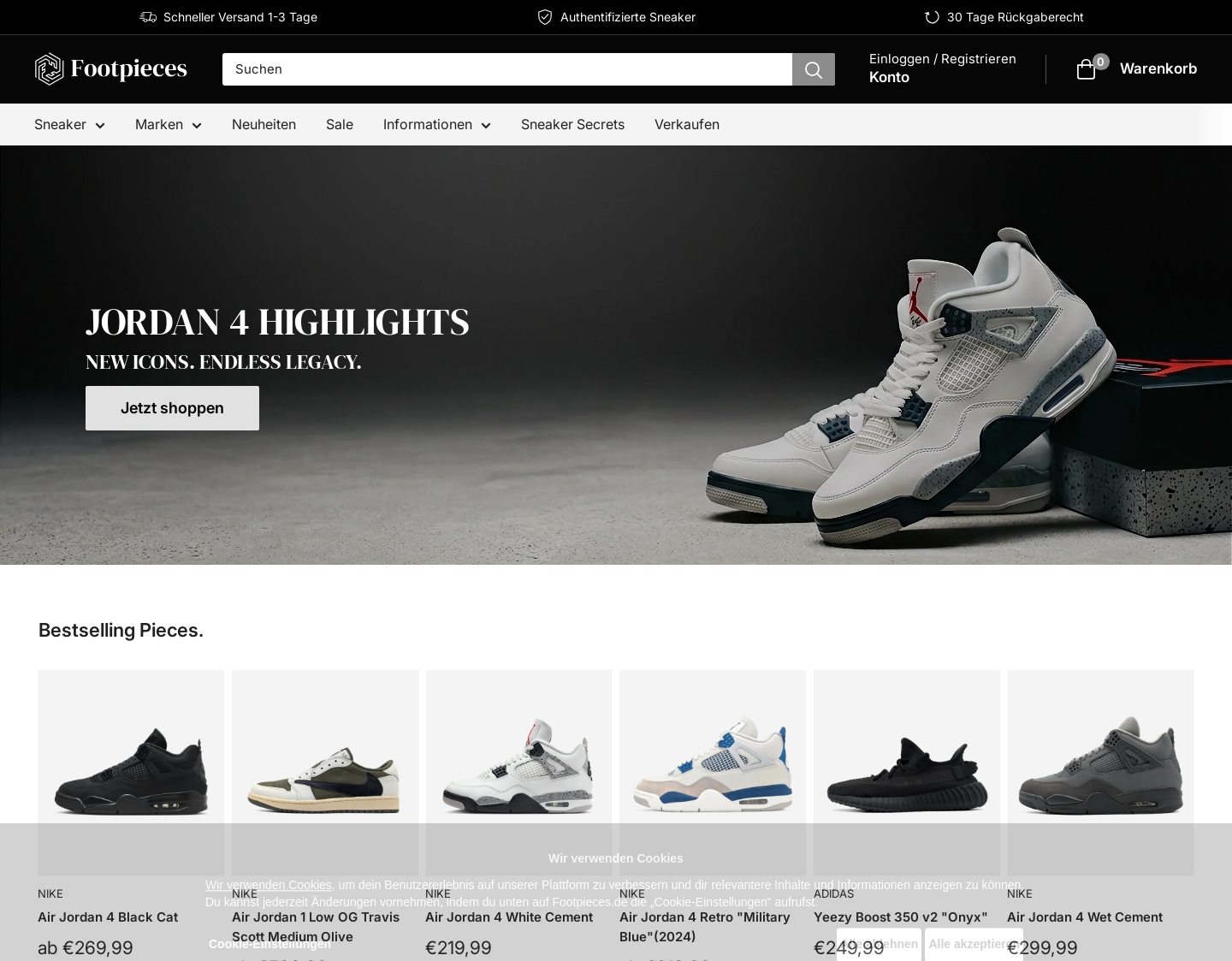 Aktuelle Website-Vorschau von Limited Sneakers