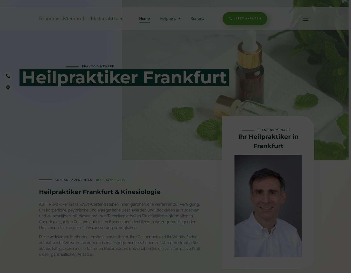 Aktuelle Website-Vorschau von Heilpraxis & Kinesiologie in Frankfurt