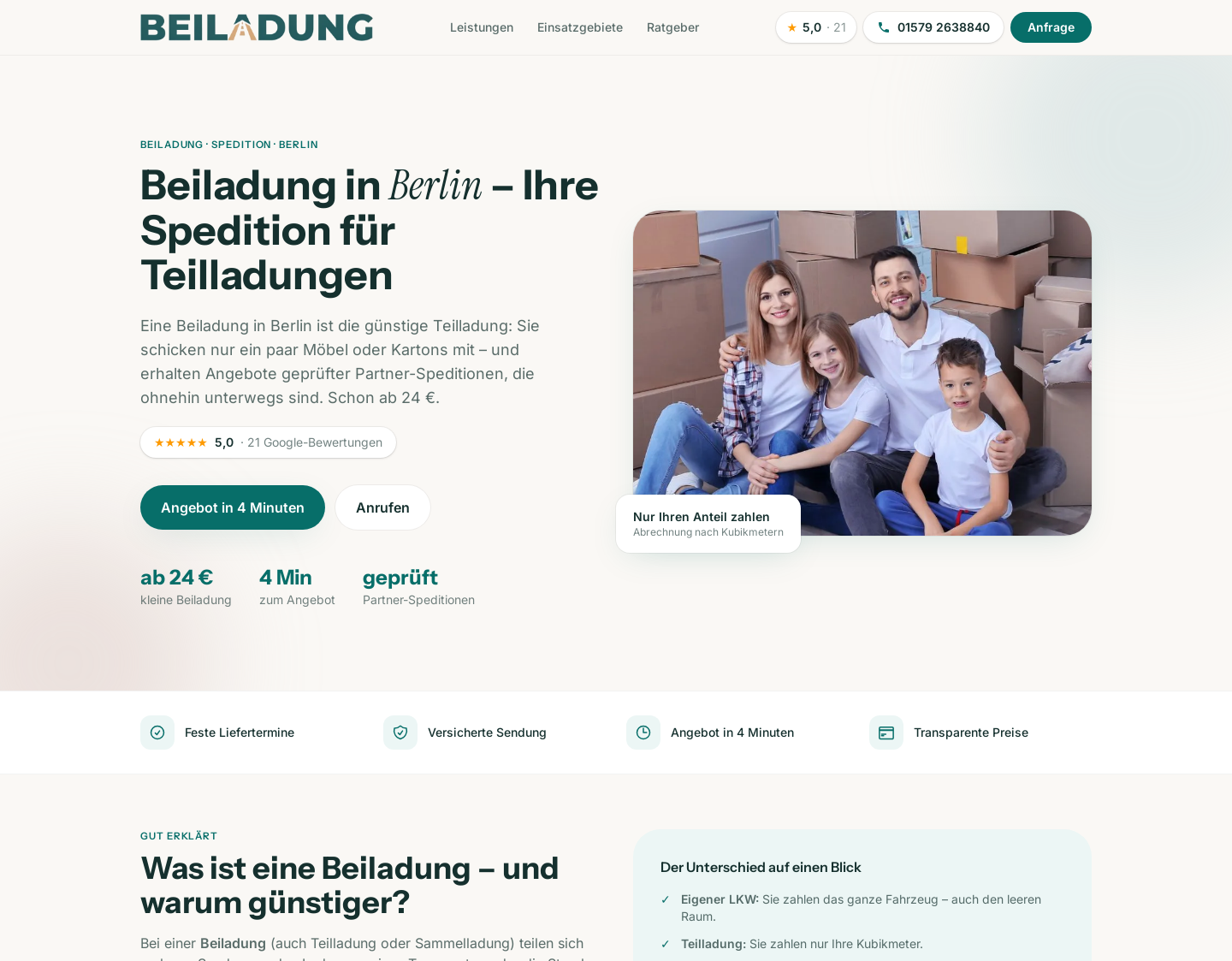 Aktuelle Website-Vorschau von Berlin-Beiladung