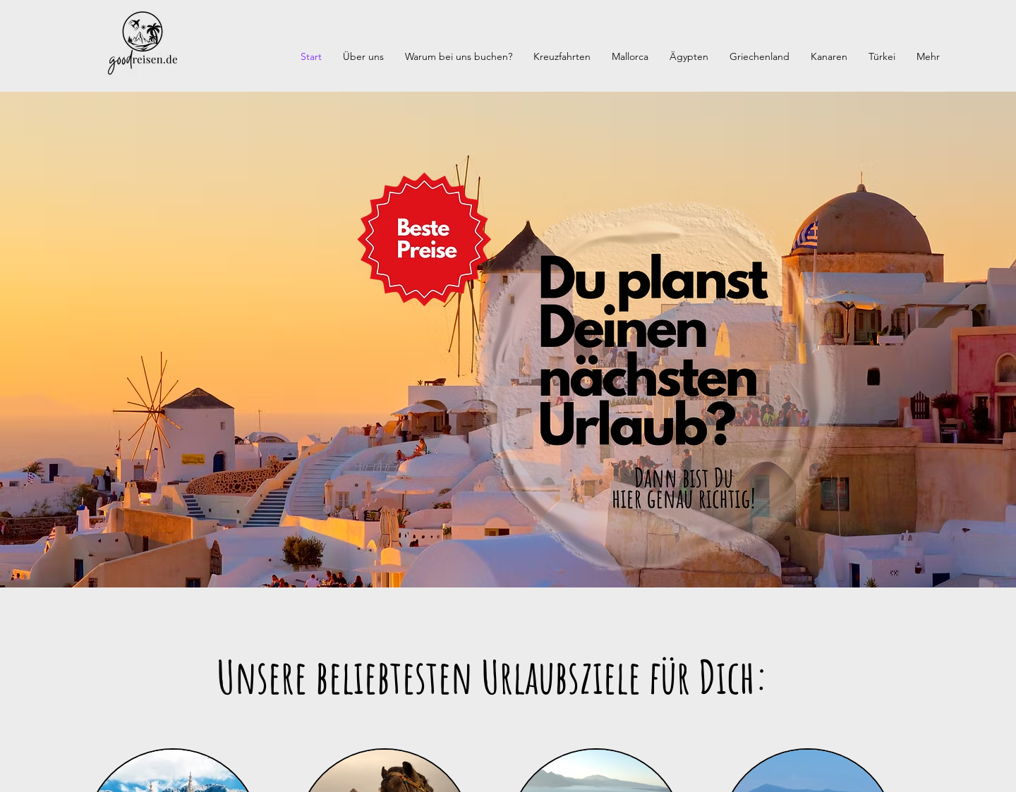 Aktuelle Website-Vorschau von Onlinereisebüro für Luxusreisen
