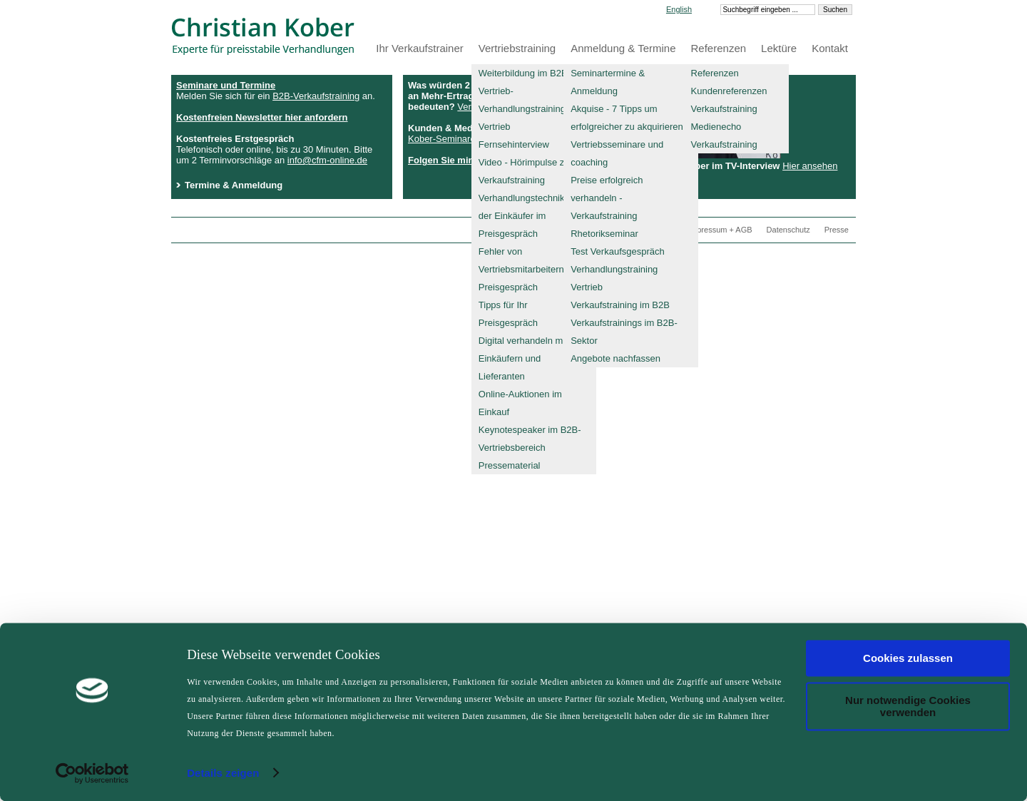 Aktuelle Website-Vorschau von Preisstabil und abschlusssicher verkaufen