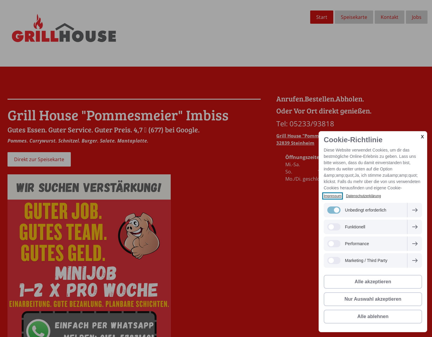 Aktuelle Website-Vorschau von Grill House
