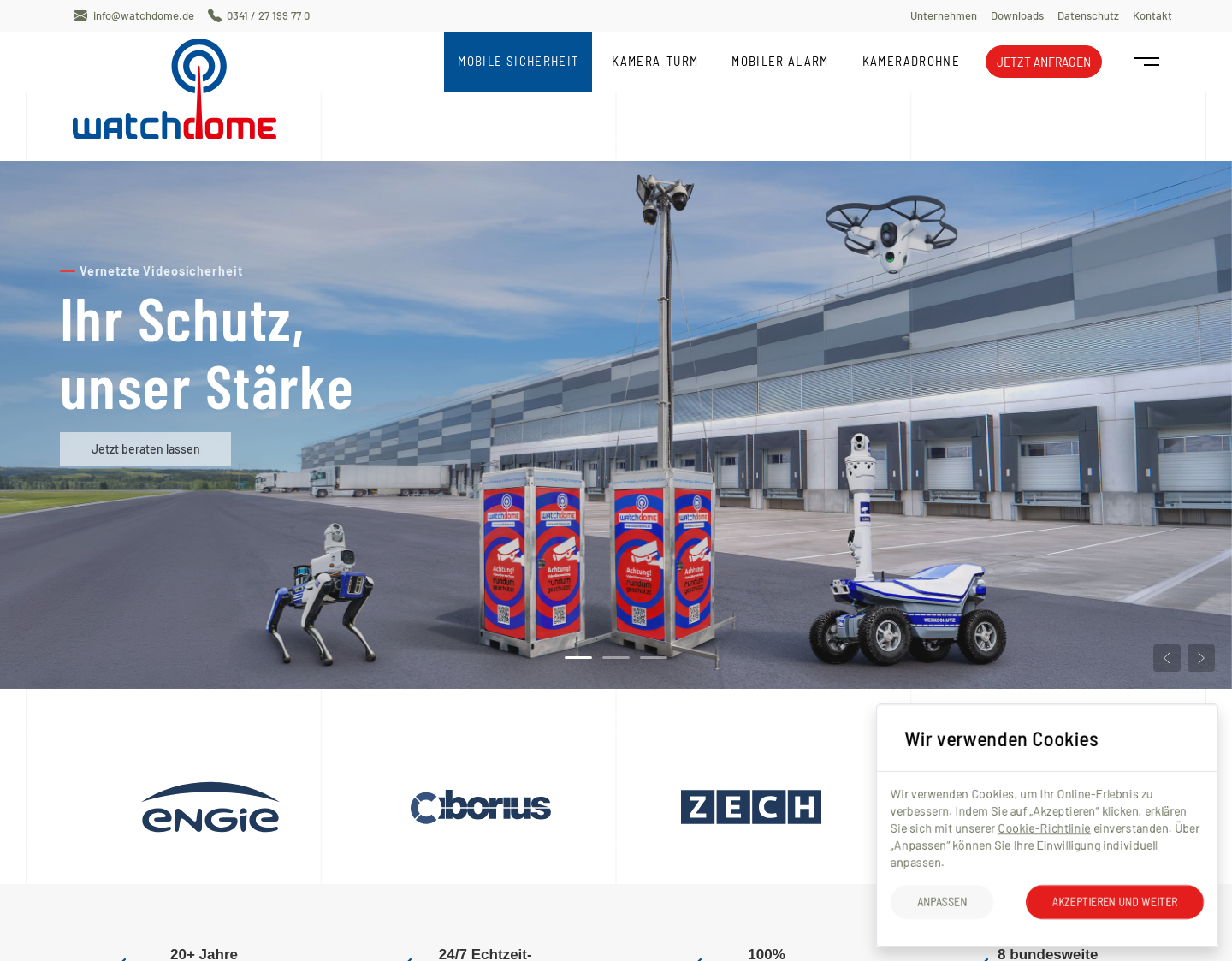 Aktuelle Website-Vorschau von WatchDOME