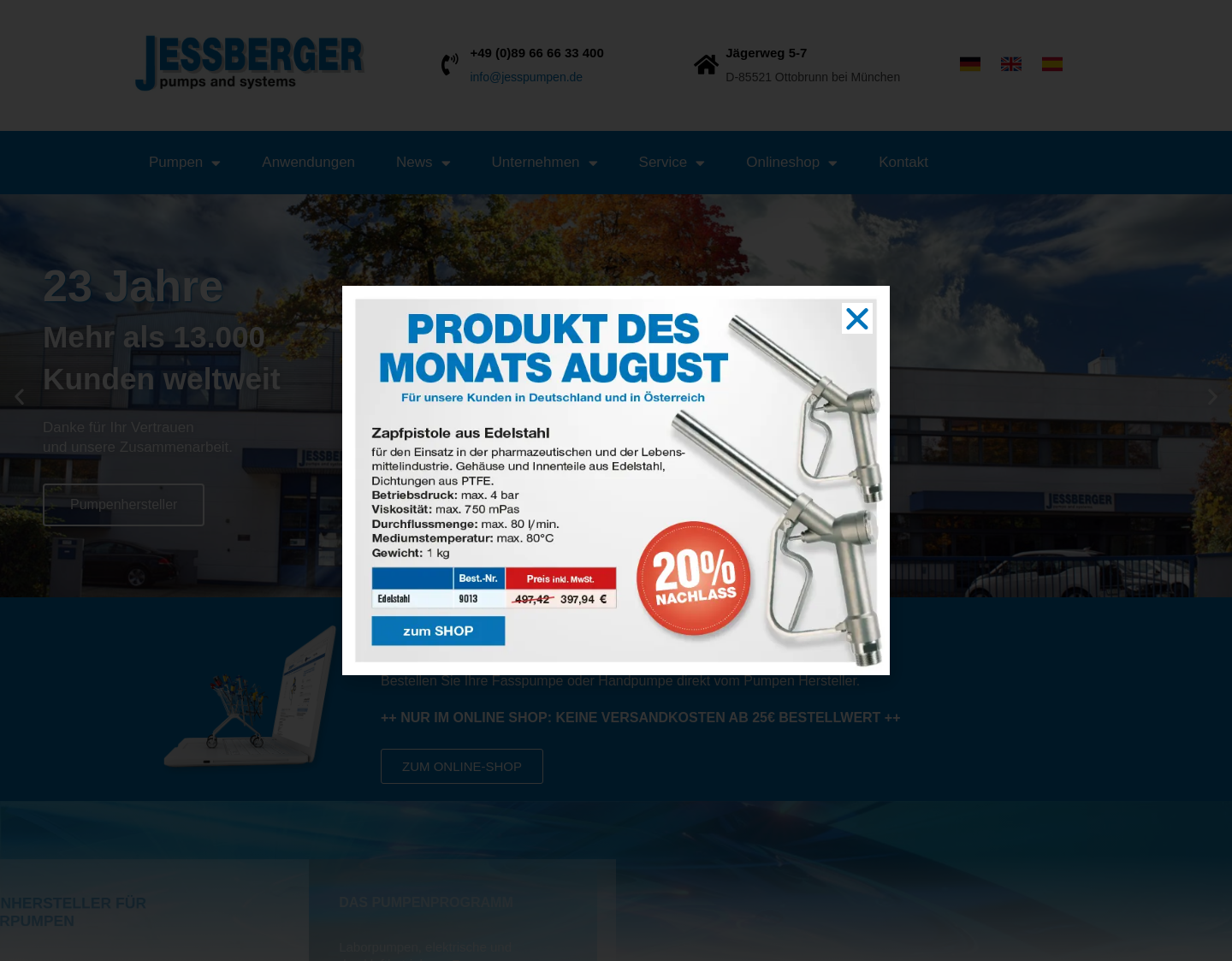 Aktuelle Website-Vorschau von JESSBERGER GmbH