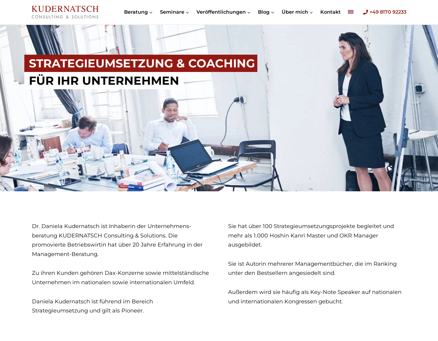 Aktuelle Website-Vorschau von KUDERNATSCH Consulting & Solutions