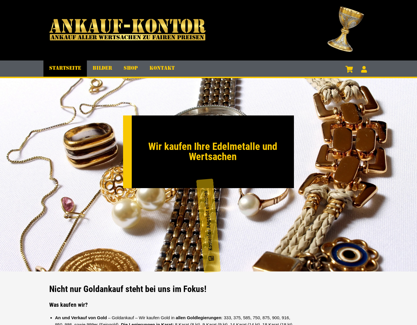 Aktuelle Website-Vorschau von Ankauf Kontor