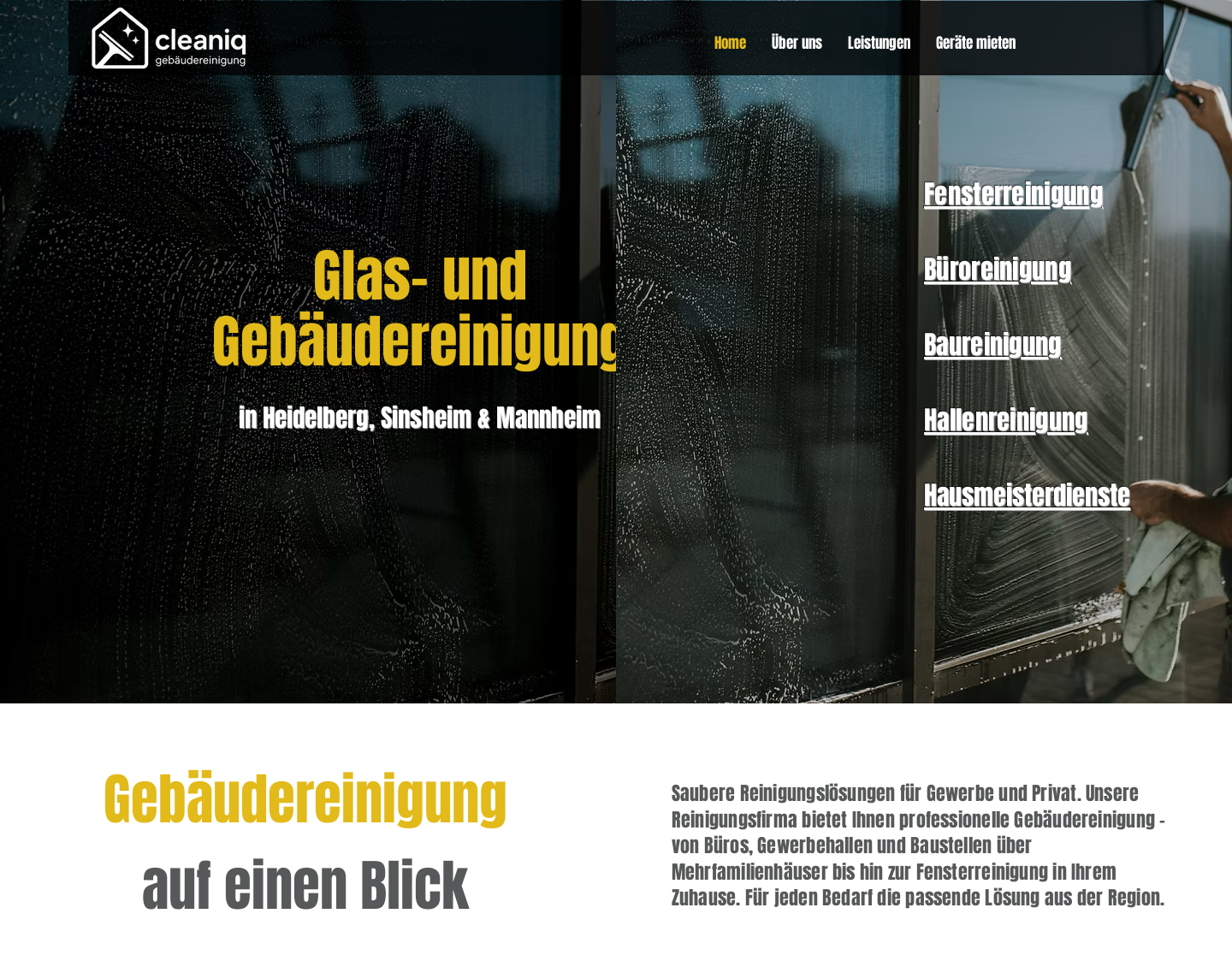 Aktuelle Website-Vorschau von CleaniQ Gebäudereinigung