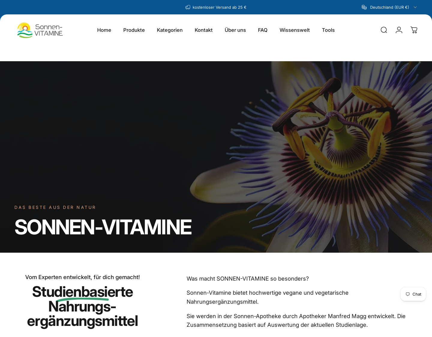 Aktuelle Website-Vorschau von Sonnen-Vitamine