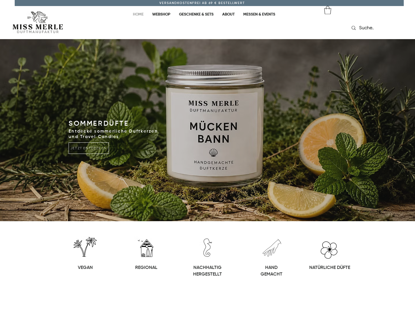 Aktuelle Website-Vorschau von Duftkerzen Hamburg