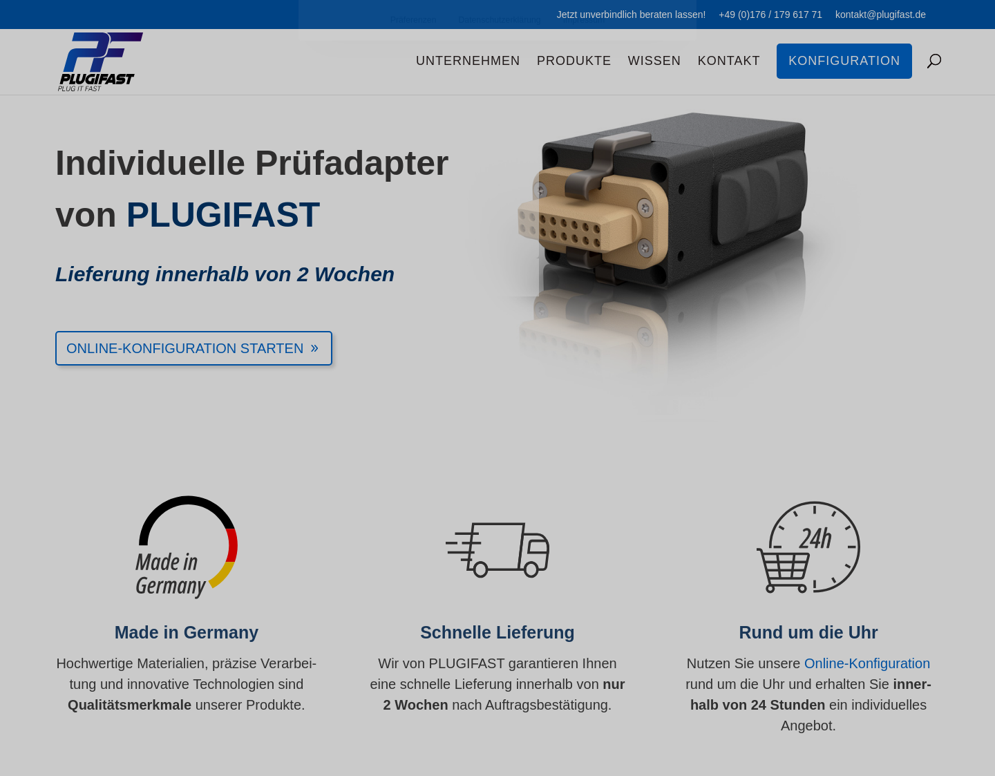Aktuelle Website-Vorschau von PLUGIFAST GmbH