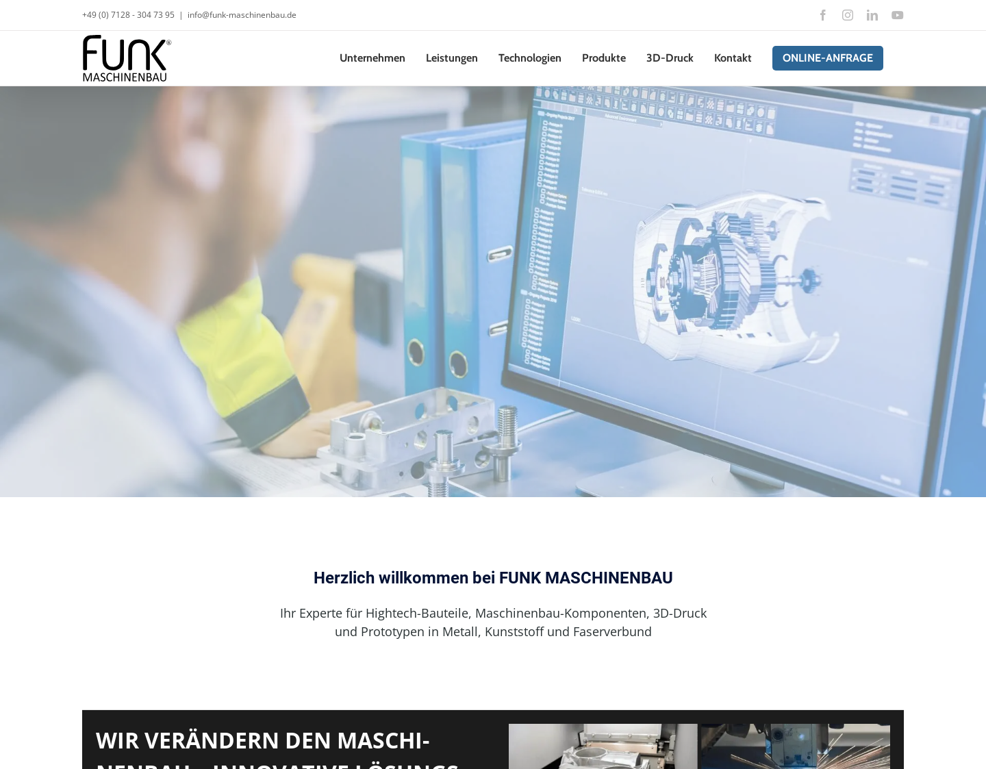 Aktuelle Website-Vorschau von FUNK MASCHINENBAU GmbH & Co. KG
