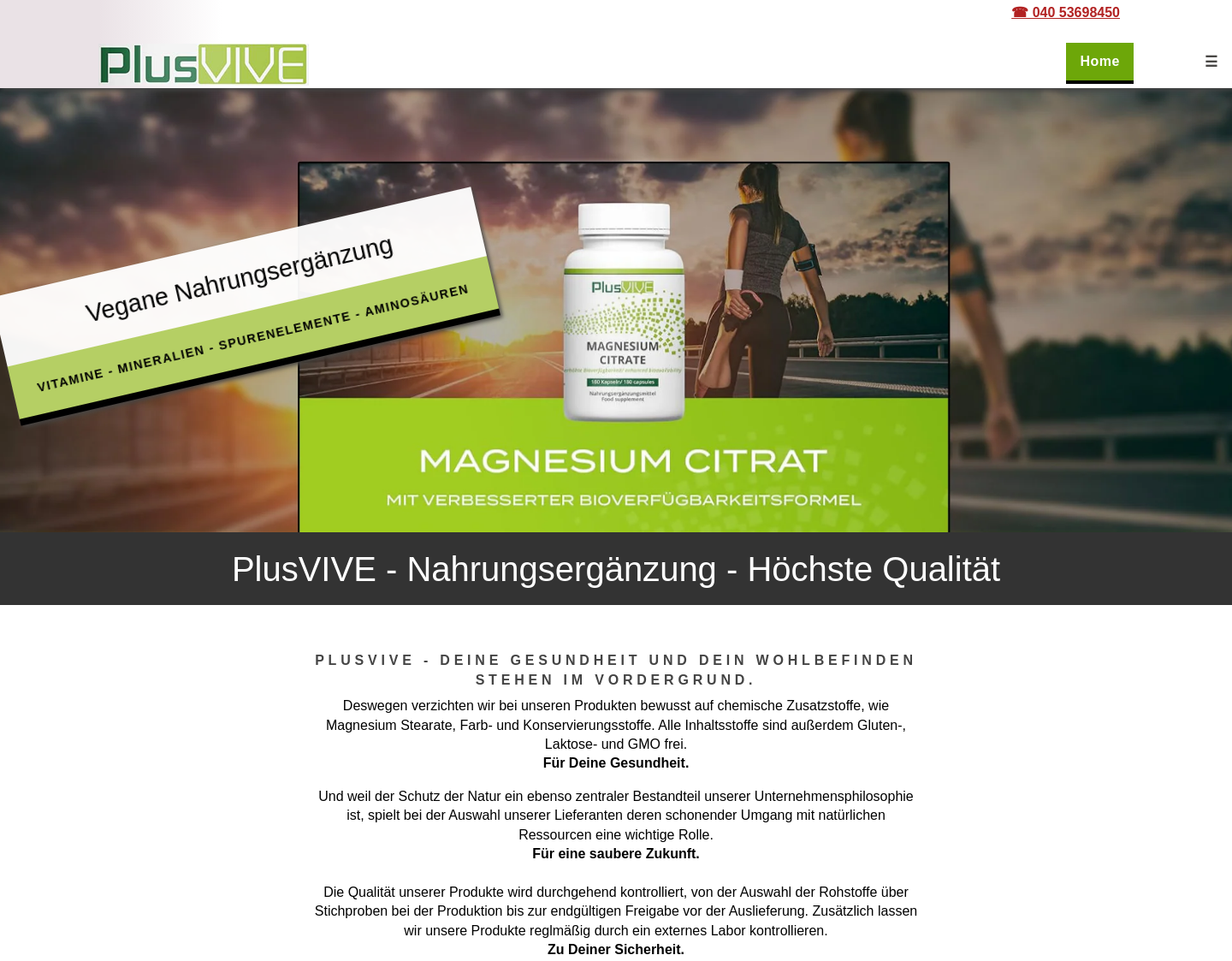 Aktuelle Website-Vorschau von Nahrungsergänzung