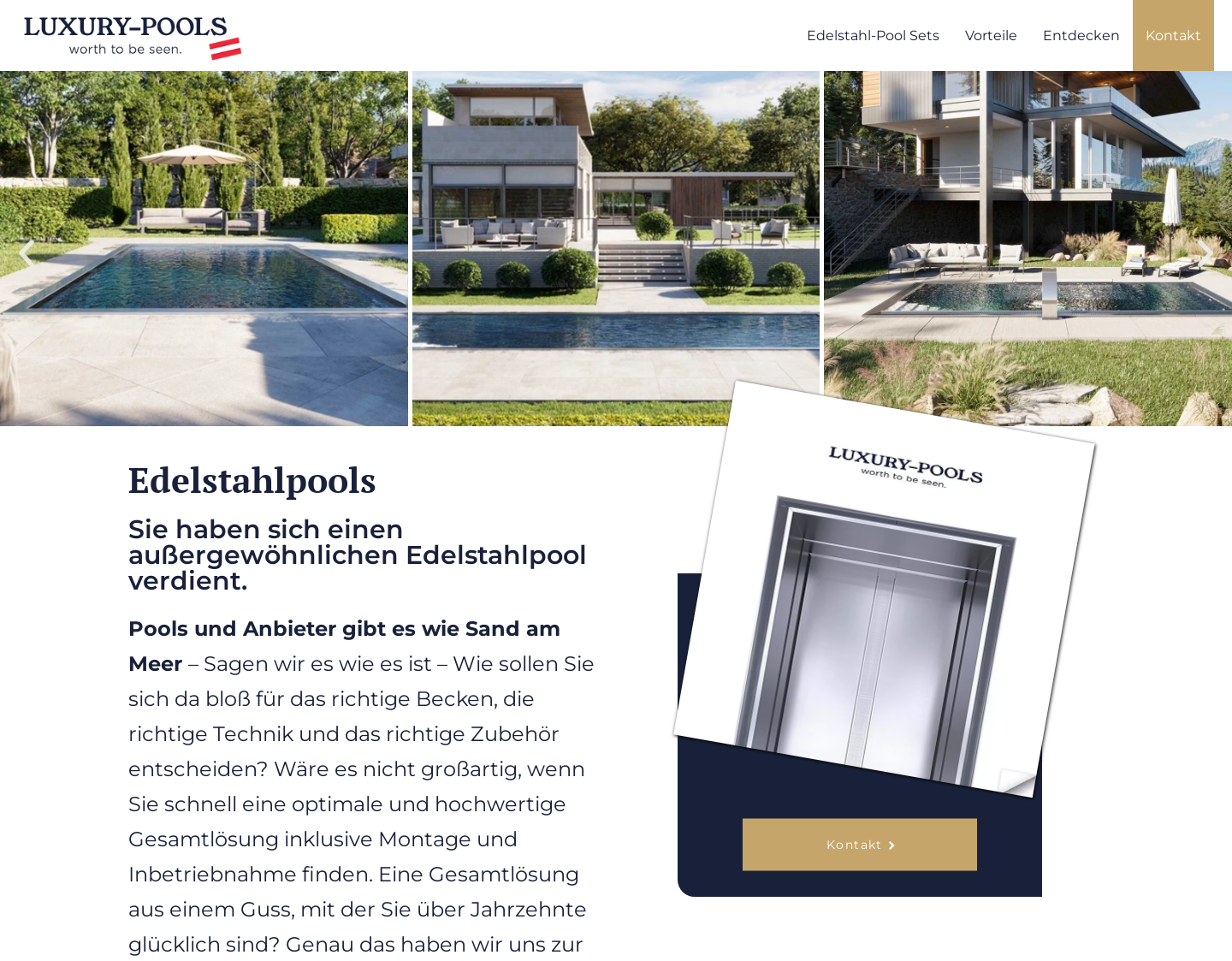 Aktuelle Website-Vorschau von Luxury Pools