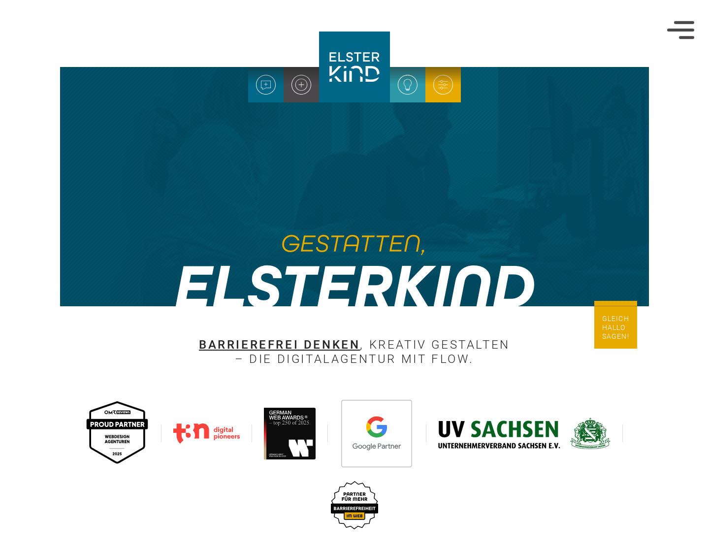 Aktuelle Website-Vorschau von ELSTERKIND
