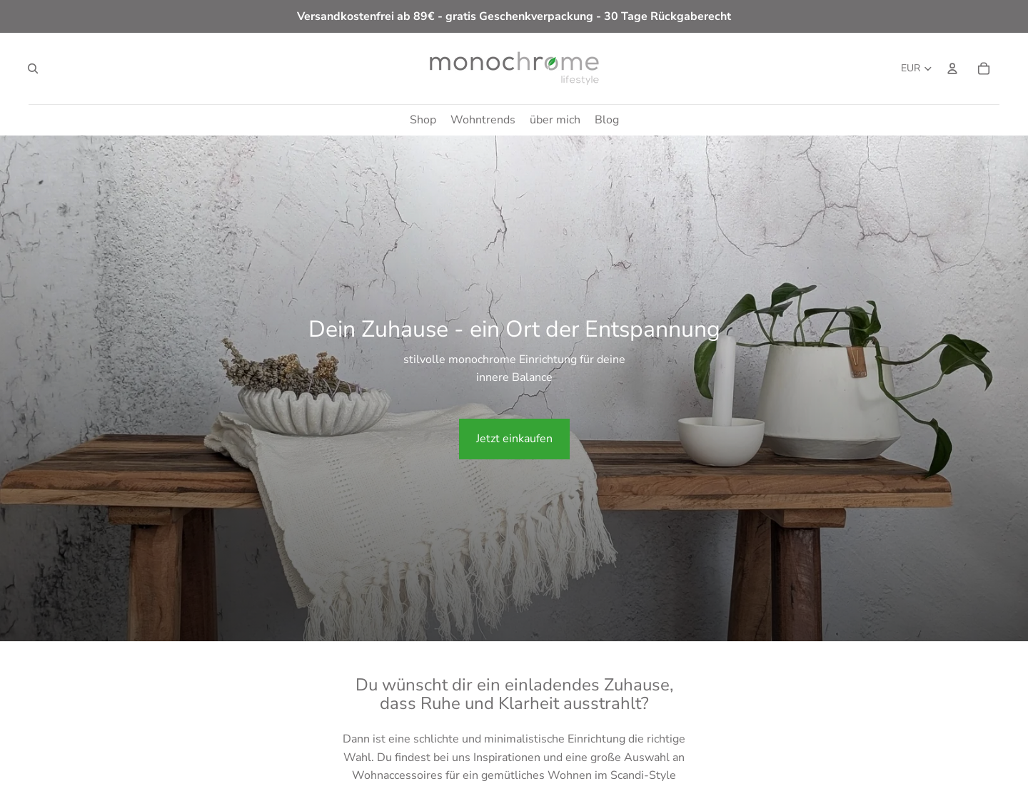 Aktuelle Website-Vorschau von monochrome-home e.K.