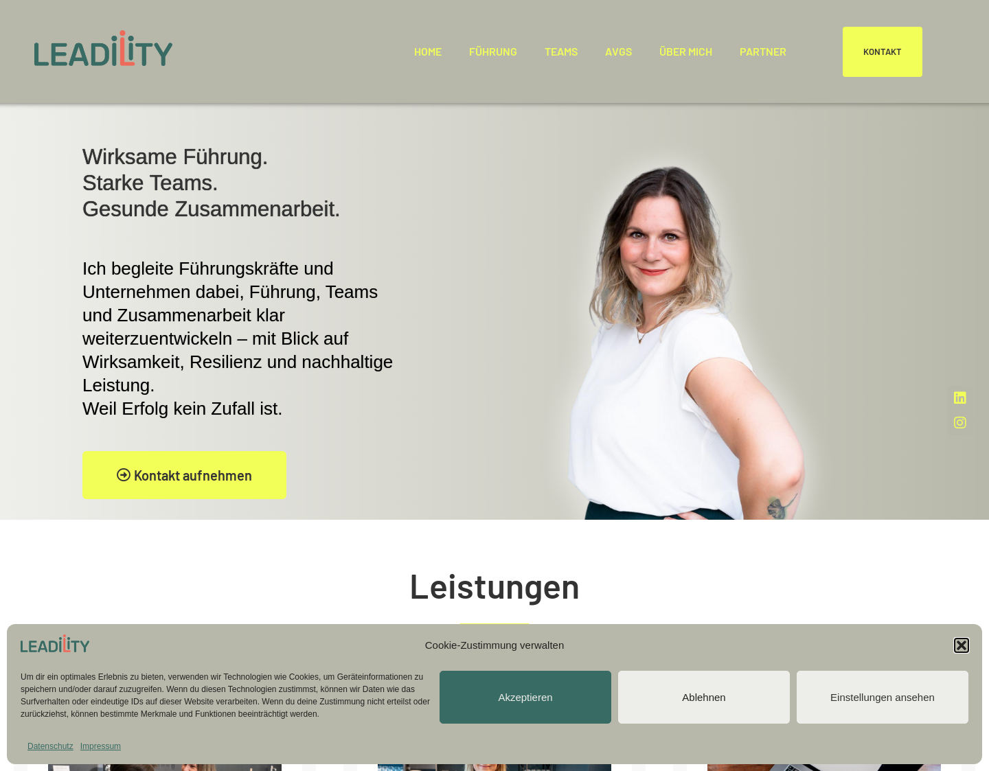 Aktuelle Website-Vorschau von LEADILITY | Freya Peters Mentoring