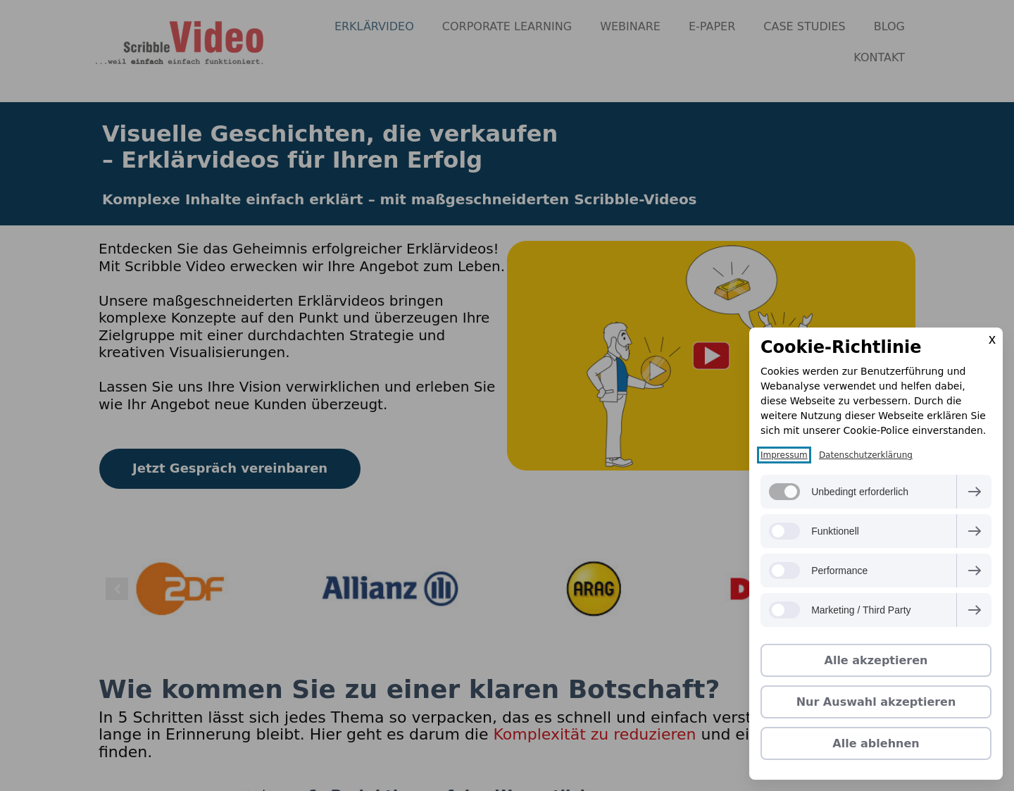 Aktuelle Website-Vorschau von Scribble Video