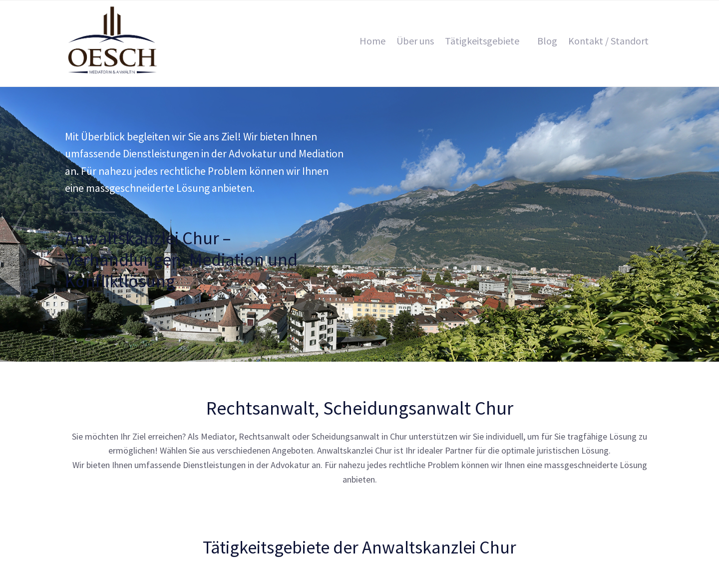 Aktuelle Website-Vorschau von Anwaltskanzlei Chur- Oesch Law
