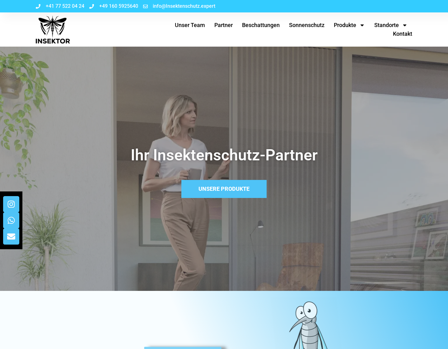 Aktuelle Website-Vorschau von INSEKTOR - Ihr Insektenschutz Partner