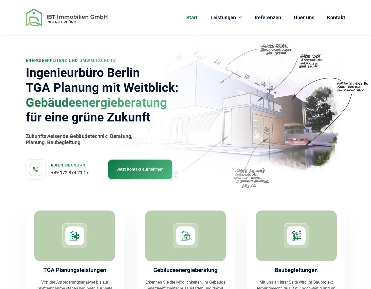Aktuelle Website-Vorschau von IBT Immobilien