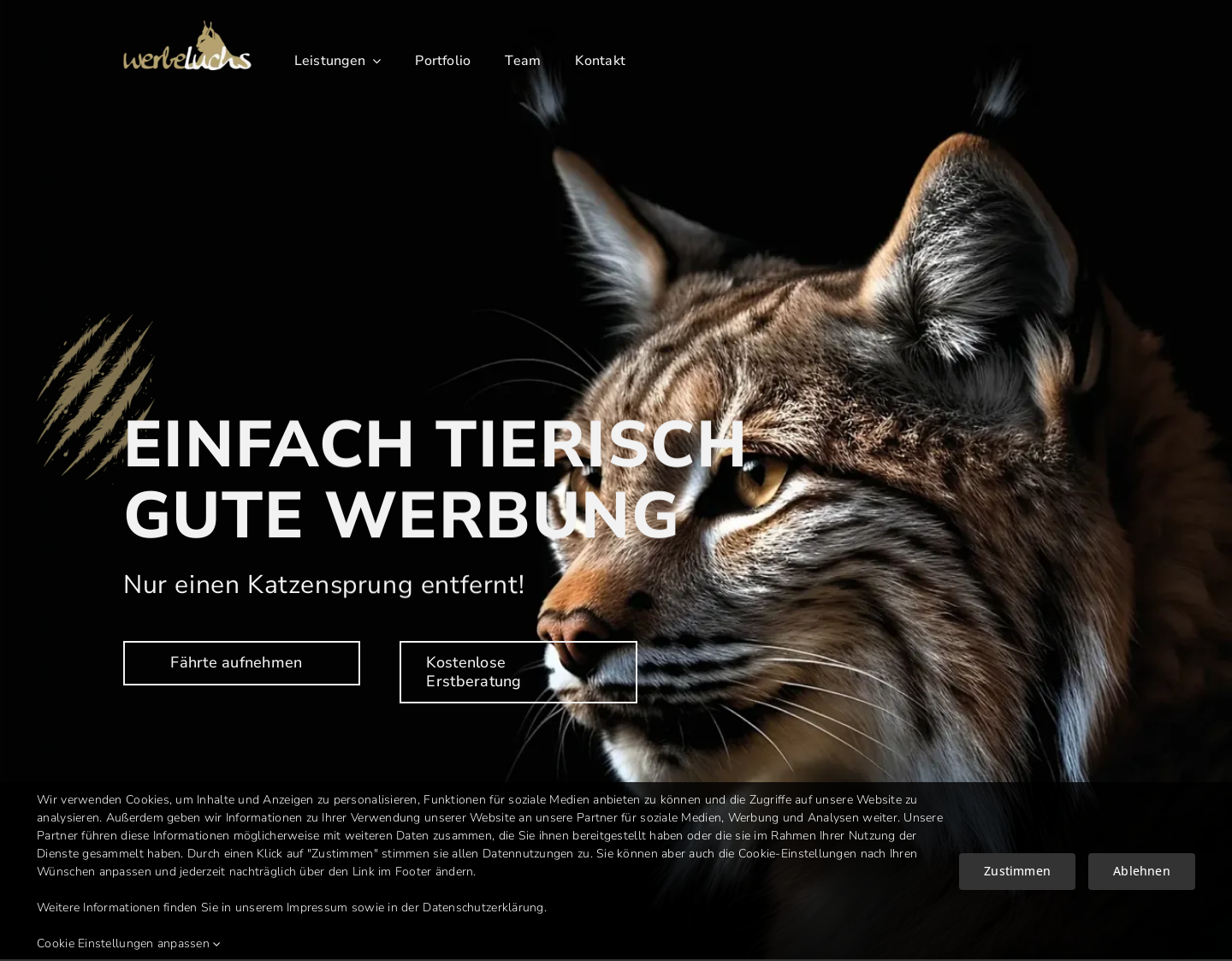 Aktuelle Website-Vorschau von Werbeluchs - Ihre Werbeagentur