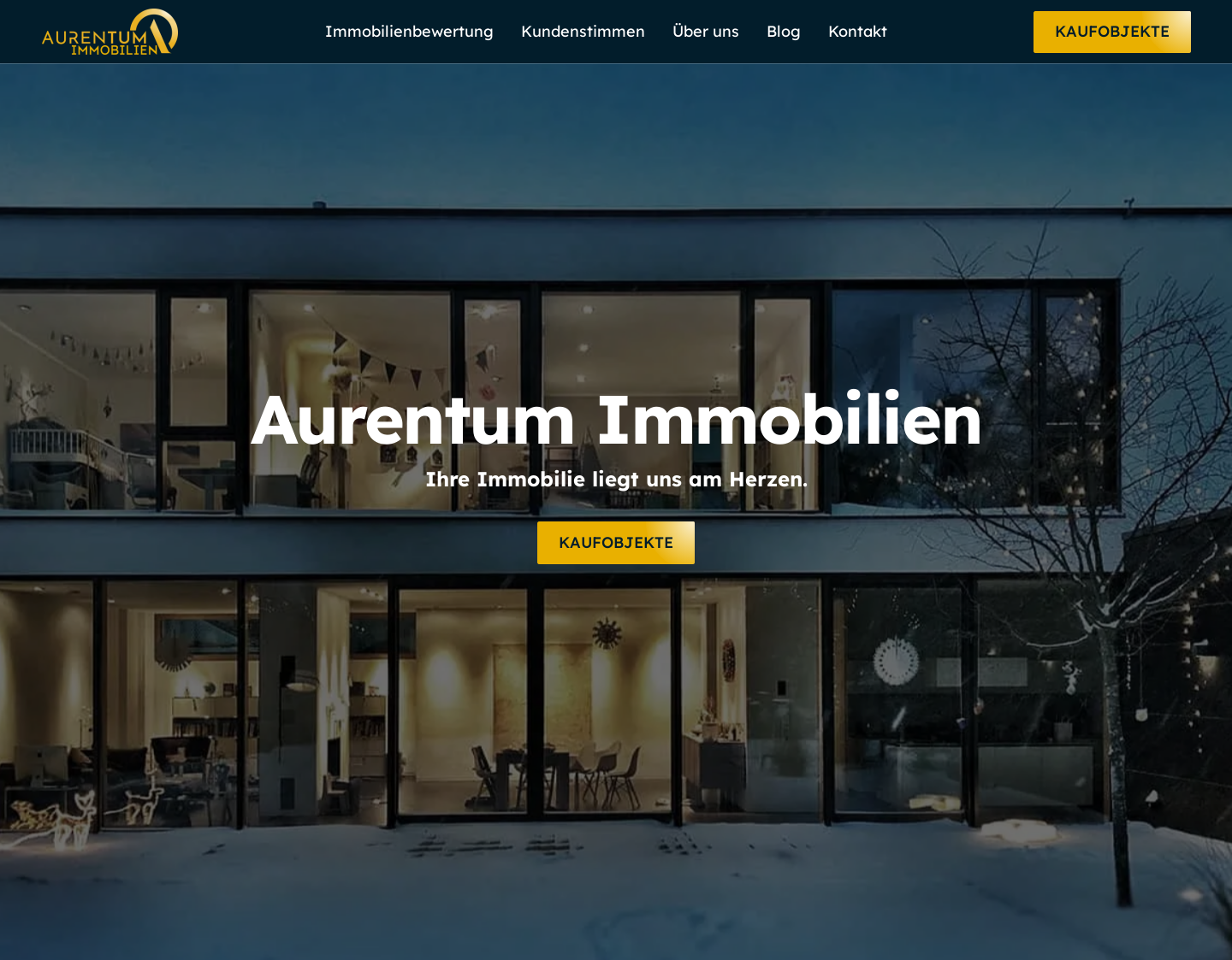Aktuelle Website-Vorschau von Aurentum GmbH - Premium Immobilienmakler