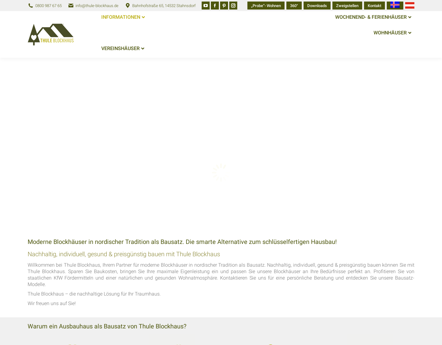 Aktuelle Website-Vorschau von Thule Blockhaus GmbH
