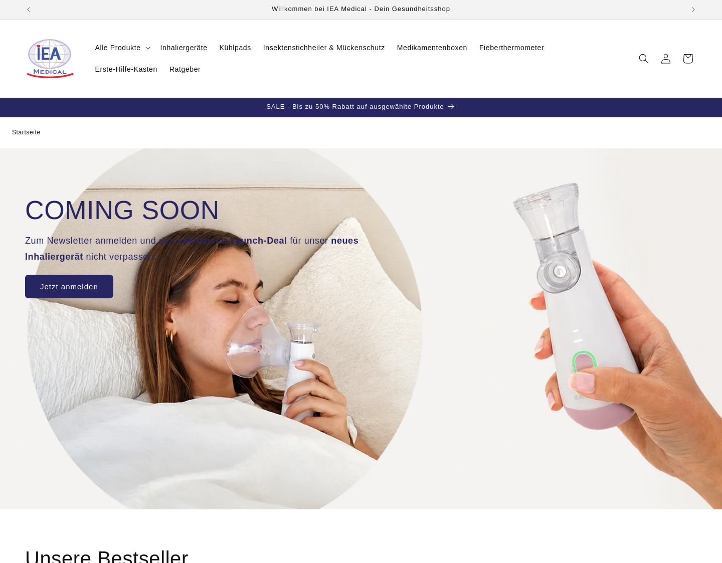 Aktuelle Website-Vorschau von IEA International Trading GmbH