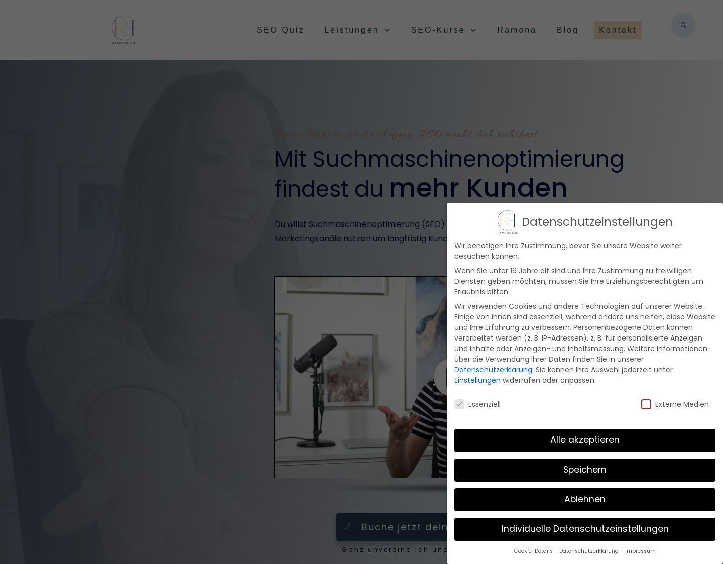 Aktuelle Website-Vorschau von Ramona Ehl