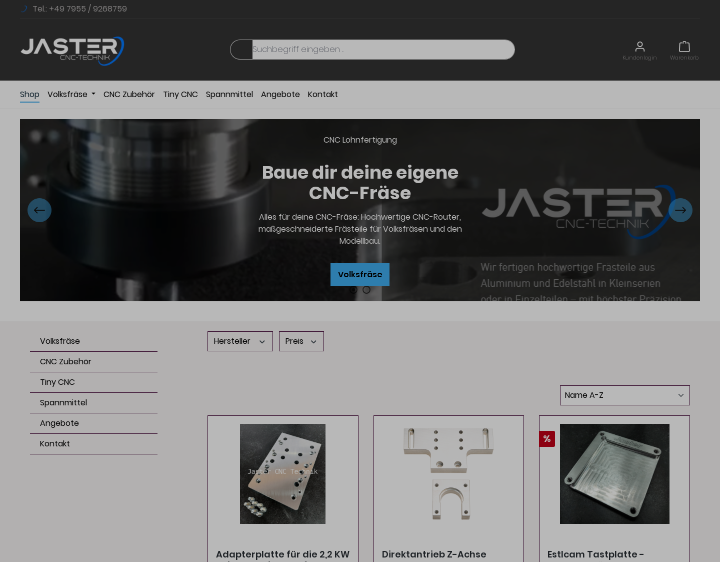 Aktuelle Website-Vorschau von Jaster CNC Technik GmbH