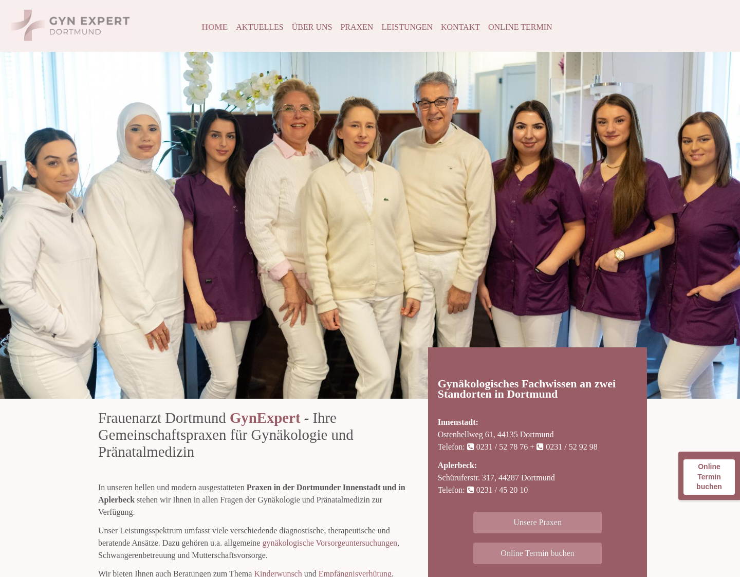 Aktuelle Website-Vorschau von Frauenarzt Praxis Hilal in Dortmund