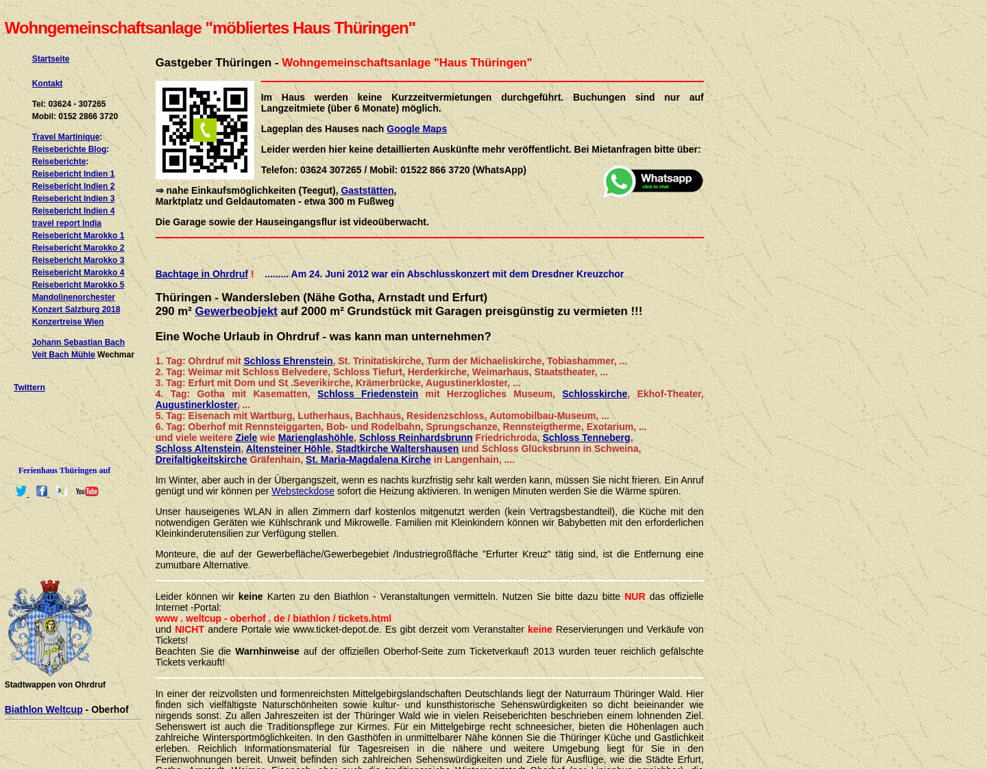 Aktuelle Website-Vorschau von Ferienhaus Thüringen