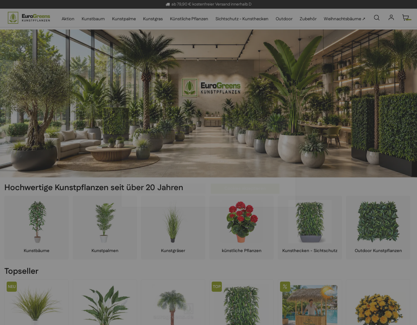Aktuelle Website-Vorschau von Dekobaum | Dekobäume | Kunstbaum