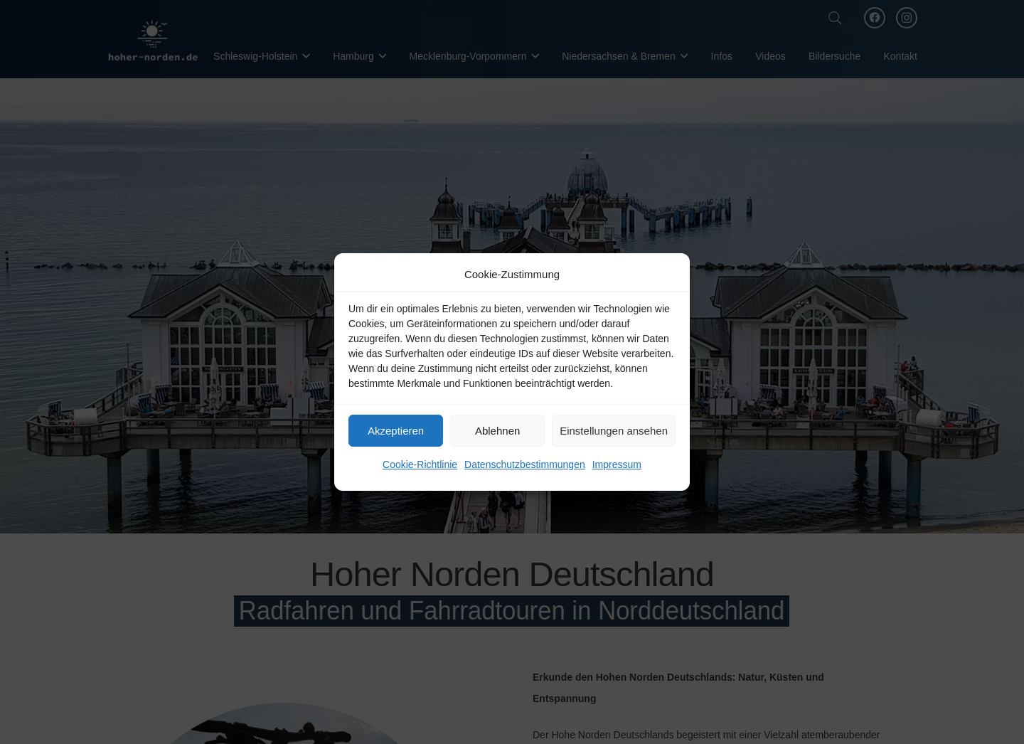 Aktuelle Website-Vorschau von Hoher Norden Radtouren im Norden Deutschlands